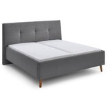 Meise Möbel Siva oblazinjena zakonska postelja s prostorom za shranjevanje z letvenim dnom 180x200 cm Madea – | Shoptok.si