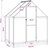  Vrtni staklenik s vratima Antracit 183,5 x 123 x 207 cm | shoptok.hr