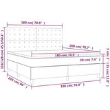  Krevet box spring s madracem LED tamnoplavi 180x200 cm baršun | shoptok.hr