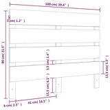  Uzglavlje crno 100 x 3 x 80 cm od masivne borovine | shoptok.hr