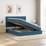  s madracem i skladištem Tamno plava 160 x 200 cm Baršun | shoptok.hr