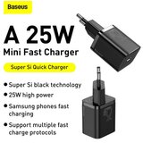 Baseus Super Si brzi punjaš+ C-tip C-tip kabel, 25 W, 1m, crna | shoptok.hr
