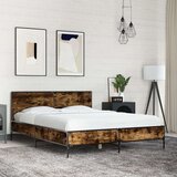  Okvir kreveta boja hrasta 140x190 cm konstruirano drvo i metal | shoptok.hr