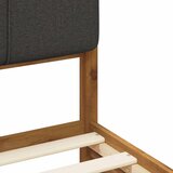  Krevetni okvir s tapiciranim uzglavljem Prirodna i tamnosiva - Prirodna i tamnosiva 75 x 190 cm | shoptok.hr