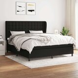  Krevet s oprugama i madracem crni 160x200 cm od tkanine | shoptok.hr