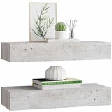  Zidne police s ladicom 2 kom boja betona 60 x 23,5 x 10 cm MDF | shoptok.hr