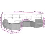  6-dijelni set vrtnih sofa s jastucima crni od poliratana Crna 55 x 55 x 37 cm | shoptok.hr