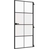 Sobna vrata tanka crna 93x201,5 cm kaljeno staklo i aluminij | shoptok.hr