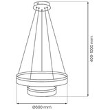  LED luster na sajli GALA LED/54W/230V, pr. 60 cm, zlatna | Eponuda.com