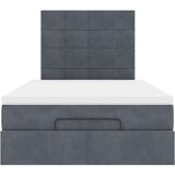 vidaXL Otomanski posteljni okvir z vzmetnicami siv 120x200cm žamet | Shoptok.si