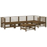  The Living Store Vrtna garnitura 6-delna medeno rjava trdna borovina - Vrtna Sedežna Garnitura, (21452468) | Shoptok.si