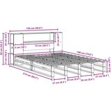 vidaXL Krevet s regalom za knjige bez madraca 120x190 cm masivno drvo | shoptok.hr