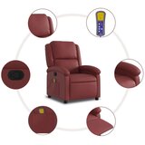  Masažni naslanjač vinsko rdeče umetno usnje | Shoptok.si