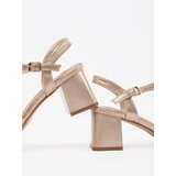 GOODIN Golden elegant sandals on a low heel | Shoptok.si