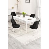 Hanah home trpezarijski set Nix, sto na razvlačenje i 4 stolice, bela ploča, crna tkanina Babyface | Eponuda.com
