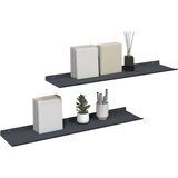  Ležeča polica 2 pcs Antracit 80 x 18 x 2,5 cm Jeklo, (5000201141) | Shoptok.si