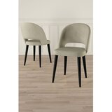 Hanah home set trpezarijskih stolica Pane 6 kom, krem tkanina Babyface, crne metalne noge Cene
