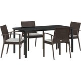 vidaXL Set od 3 Smeđa PE Ratan Srednja Čvrsta Pravokutna Moderna | shoptok.hr