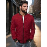 DStreet Kurtka męska pikowana bomber jacket burgundowa | shoptok.hr