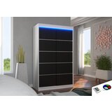 ADRK Klizni ormar BENISSO s LED rasvjetom, 120 cm - BIJELA-CRNA | shoptok.hr