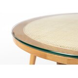White Label Steklena okrogla mizica v naravni barvi ø 70 cm Haru – | Shoptok.si