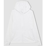 Defacto Fit Water Repellent Slim Fit Hooded Mesh Lined Raincoat Flexible Textured Coat
