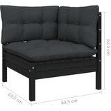  Vrtna sedežna garnitura 12-delna z blazinami črna borovina, (20674235) | Shoptok.si