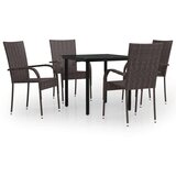  5-dijelni vrtni blagovaonski set smeđe-crni | shoptok.hr