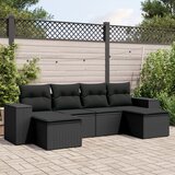  6-dijelni set vrtnih sofa od poliratana s jastucima smeđi | shoptok.hr