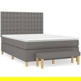  Box spring posteljni z vzmetnico temno siv 140x190 cm blago, (20739817) | Shoptok.si