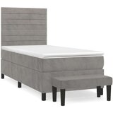 Box spring krevet s madracem svjetlosivi 80 x 200 cm baršunasti | shoptok.hr