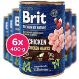 Brit pnd set mesnih pašteta sa pilećim srcima za srce, 400g, 6 komada | ePonuda.com