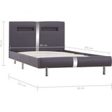  Za krevet od umjetne kože s LED svjetlom sivi 90 x 200 cm | shoptok.hr