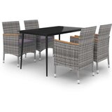  5-dijelni vrtni blagovaonski set s jastucima poliratan i staklo | shoptok.hr