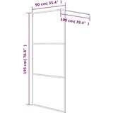 Pregrada za tuš crna 90 x 195 cm s mutnim staklom ESG | shoptok.hr