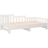  Izvlečna dnevna postelja bela 2x(80x200) cm trdna borovina, (20787829) | Shoptok.si