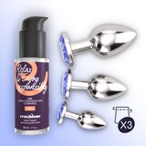 Crushious Komplet analnih čepova - Bijou Wet Train Trio, plavim kristalom | shoptok.hr
