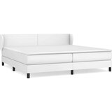  Box spring postelja z vzmetnico bela 200x200 cm umetno usnje, (20788804) | Shoptok.si