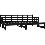  Dnevni ležaj na izvlačenje crni 2x (80x200) cm masivna borovina | shoptok.hr