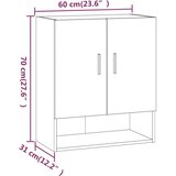  Zidni ormarić boja hrasta 60 x 31 x 70 cm od konstruiranog drva | shoptok.hr
