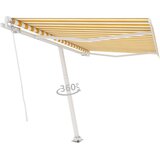  Prostostoječa ročno zložljiva tenda 300x250 cm rumena/bela, (20729142) | Shoptok.si