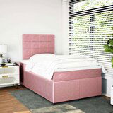vidaXL Box spring postelja z vzmetnico roza 120x190 cm žamet, (21305276) | Shoptok.si