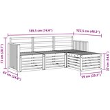  Set vanjskih sofa 4 kom. Bijela Čvrsto drvo akacije | shoptok.hr