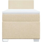 vidaXL Box spring postelja z vzmetnico krem 80x200 cm blago | Shoptok.si