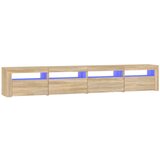 Maison Chic TV omarica - TV stojalo - Televizijska omarica z LED lučkami sonoma hrast 240x35x40 cm, (21701173) Cene
