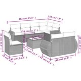  9-dijelni set vrtnih sofa s jastucima poliratan smeđi | shoptok.hr