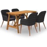 Jedilna garnitura 5-delna črna | Shoptok.si