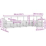  Set vanjskih sofa 6 pcs Bijela i bež 304 x 126,5 x 73 cm | shoptok.hr