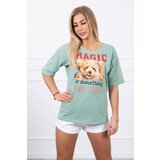 Kesi Blouse with Magic dark mint print | shoptok.hr