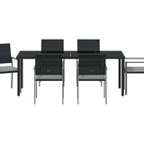  Set od 4 Crna PE poliratan čelik obložen prahom 54x62.5x89 cm | shoptok.hr